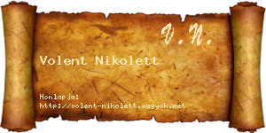 Volent Nikolett névjegykártya